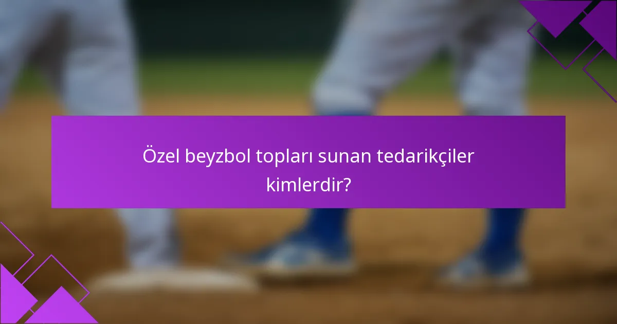 Özel beyzbol topları sunan tedarikçiler kimlerdir?