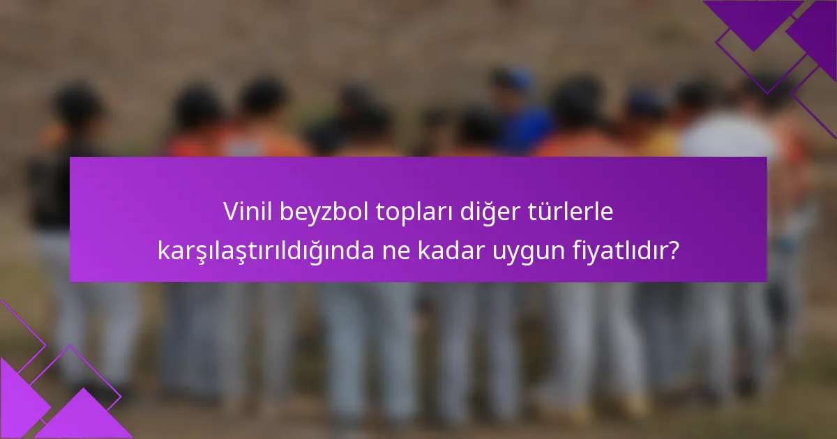 Vinil beyzbol topları diğer türlerle karşılaştırıldığında ne kadar uygun fiyatlıdır?