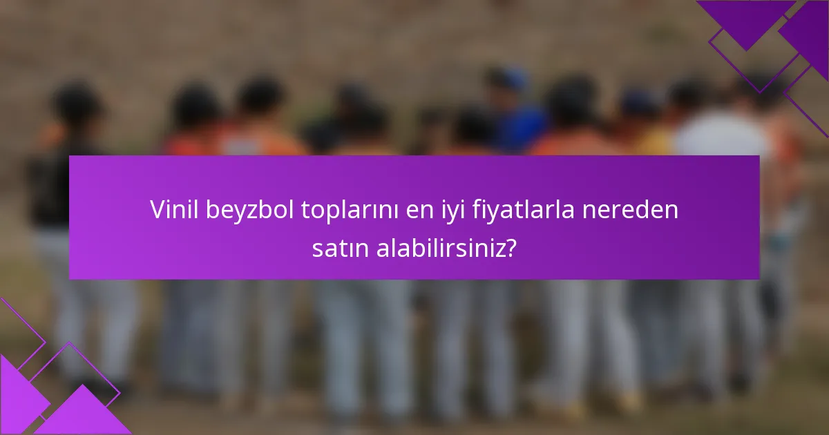 Vinil beyzbol toplarını en iyi fiyatlarla nereden satın alabilirsiniz?